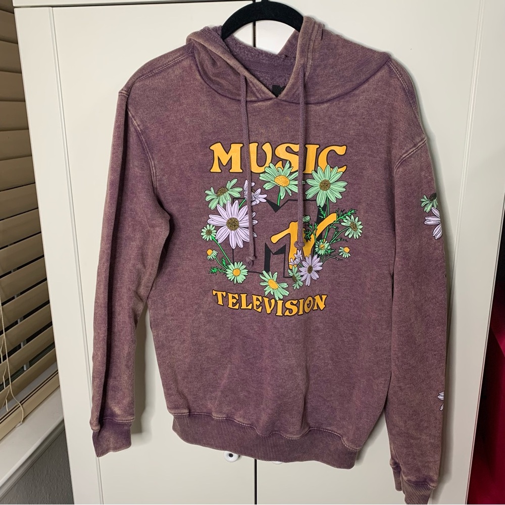 Women’s MTV Floral Graphic Hoodie Sweatshirt